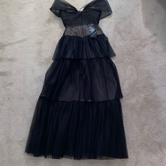 BCBG MaxAzria Black Tulle Gown - Picture 6 of 9